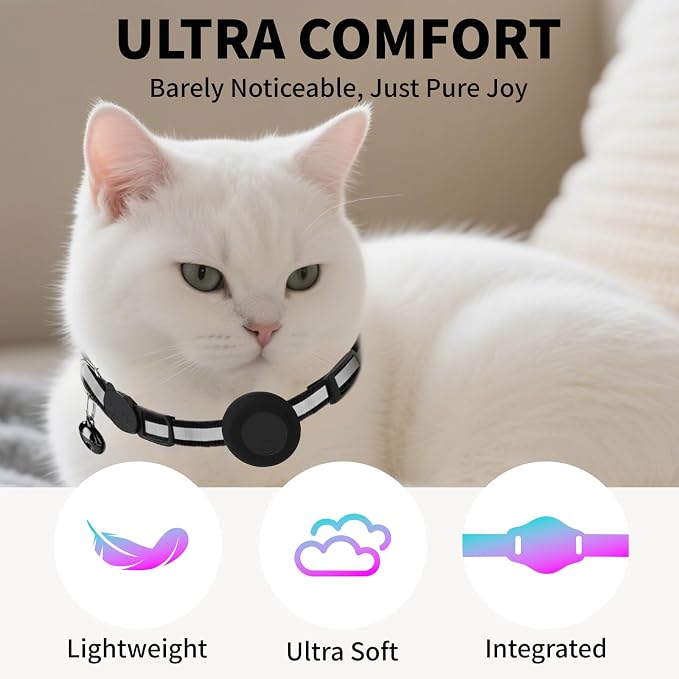 GPS Tracker for Cats (1 Pack), Mini GPS Cat Tracker, Smart Pet Activity Tracker, No Monthly Fee, Compatible with Apple Find My(iOS Only), Anti-Lost, Finder Tag for Vehicles, Pets, Kids, Items