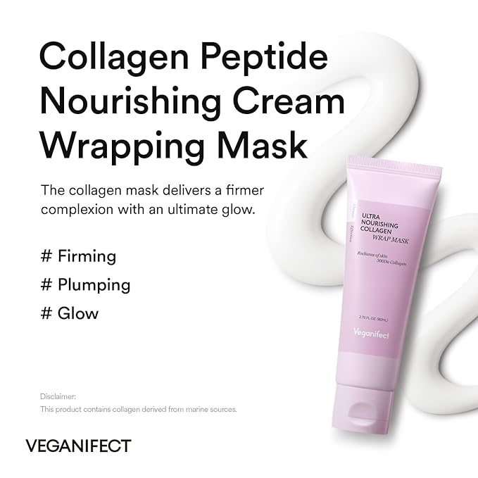 Collagen Wrapping Peel Off Facial Cream Mask with Jelly Brush, For Elasticity, Hydrating, Hydrolyzed Collagen & Peptide, Glass Skin, Korean Skincare, 2.73 Fl Oz