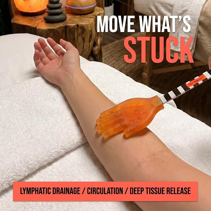 Lymphatic Drainage Massage Tool & Body Massage Paddle with Stainless Steel Acupressure Roller Ball, Gua Sha Body Scraping Tool for Muscle Recovery & Fascia Release