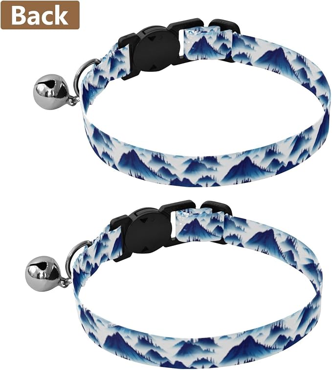 Blue Mountain Landscape Puppy Collar 2 Pack Lightweight Small Dog Collar Adjustable 10.6 to 17.1 Inches
