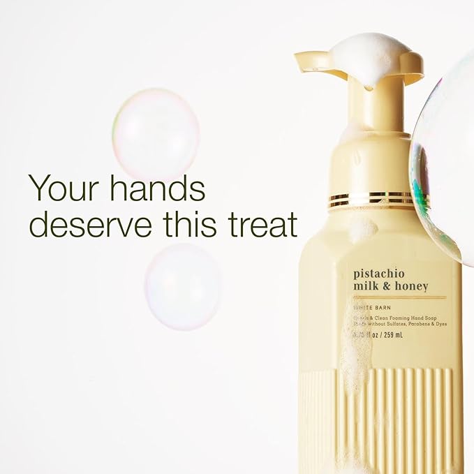 Bath & Body Works Gentle & Clean Foaming Hand Soap, Pistachio Milk & Honey Scent, Non-Drying, Made Without Sulfates & Parabens, Foaming Hand Wash for Kitchen & Bathroom, 8.75 fl oz - 2 Pack
