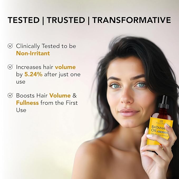 Botanic Hearth Batana Oil for Hair Growth & Hair Treatment Oils | Dr Sebi Inspired, 100% Raw & Pure Batana Oil | Scalp & Hair Treatment for Thickness & Strength | All Hair Types | 4 fl oz