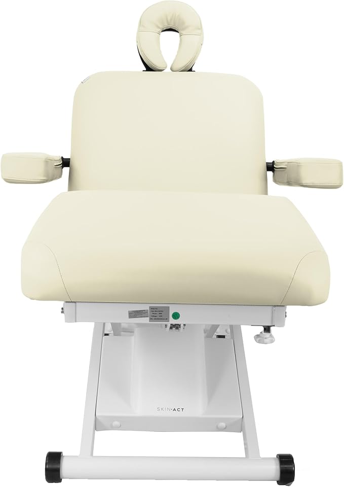 SKINACT Cleo Electric Spa Treatment Table, Facial Massage Bed ADA Compliant (Beige)