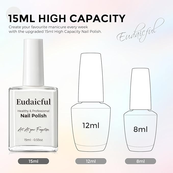 Milky White Nail Polish: Regular Nail Polish Quick Dry Fingernail Polish for Women Non-Gel Air Drying Nail Strengthener, Nail Lacquer for Nail Art Manicure Home DIY, 15ML