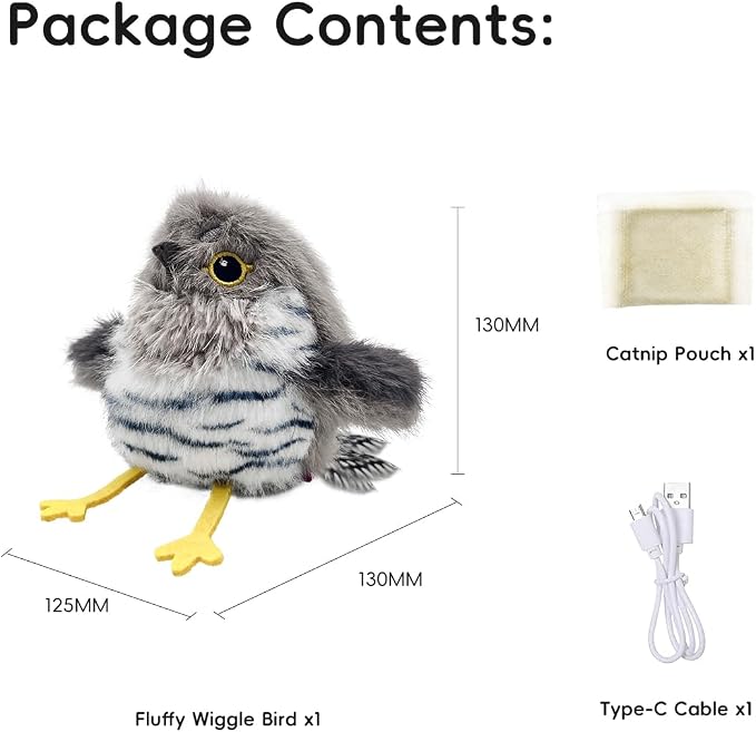Interactive Cat Toys for Indoor Cats, Flying Bird Toy with Flapping Wings