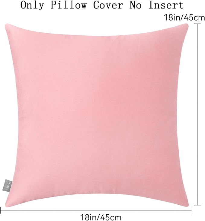 Thmyo 4-Pack 100% Cotton Comfortable Solid Decorative Throw Pillow Case Square Cushion Cover Pillowcase Sublimation Blank Pillow Covers DIY Throw Pillowcase for Sofa(18x18inch/45x45cm,Pink 2)