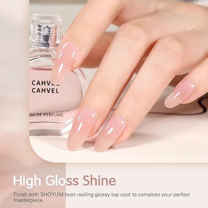Jelly Nude Gel Nail Polish Set 6 Colors Neutral Sheer Light Pink Purple Gel Polish Kit Translucent Soak off Diy Manicure 2024 New Nail Trend Nail Polish Gift