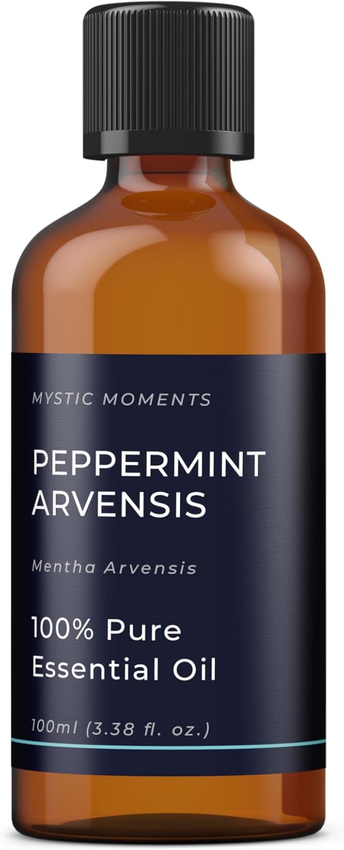 Mystic Moments | Peppermint Arvensis Essential Oil (Mentha arvensis) 100ml | Strong Fresh Mint Aroma for Energising Aromatherapy & Invigorating Diffuser Blends | Vegan & Natural