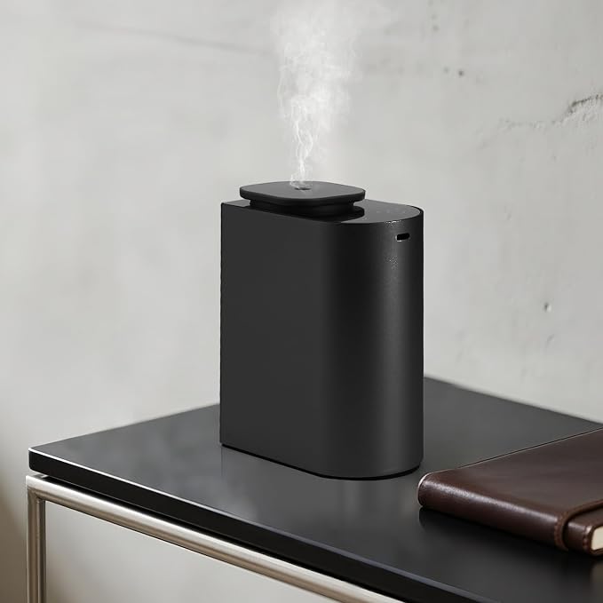 Waterless Essential Oil Diffuser，4000 mAh Large Battery, max 120ml Capacity, Suitable for Hotels, Large Rooms, Offices, bedrooms，Aluminum Alloy Desktop Scent Diffuser (Black)