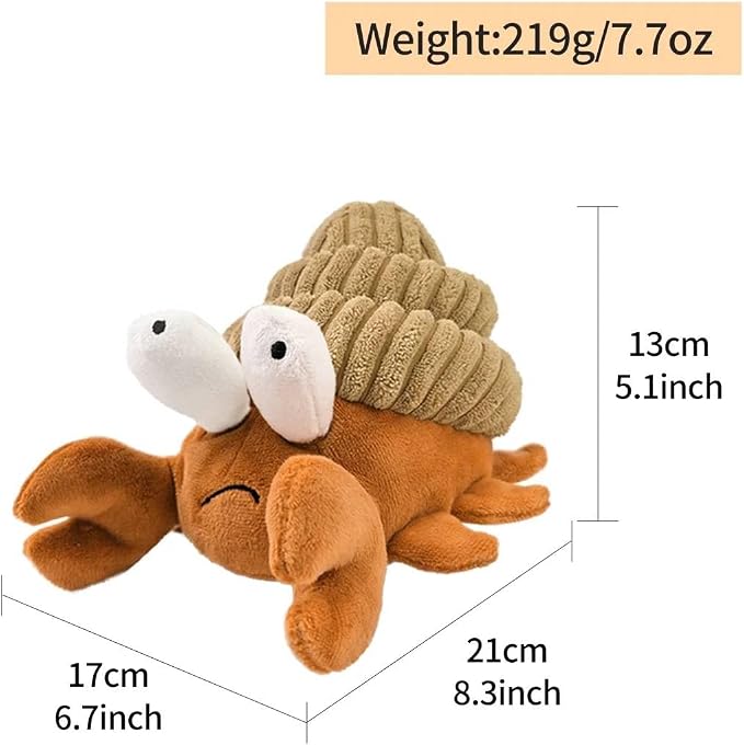 Interactive Dog Toys, Moving Squeaky Plush Dog Toy-Hermit Crab