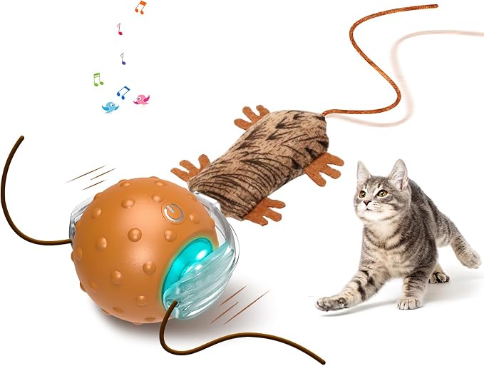 Oxawo Cat Toys Interactive Self Rolling Cat Balls Mouse