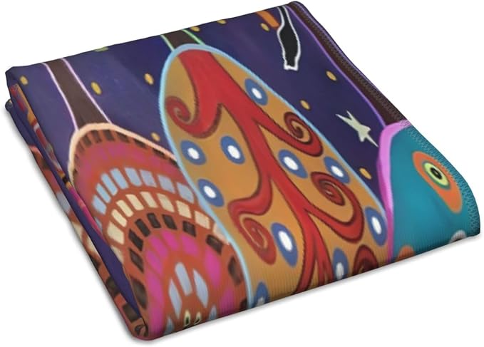 Game Room Colorful Night Landscape Microfiber Towel 12x27.5 Inches, Quick Dry Soft Travel Towel