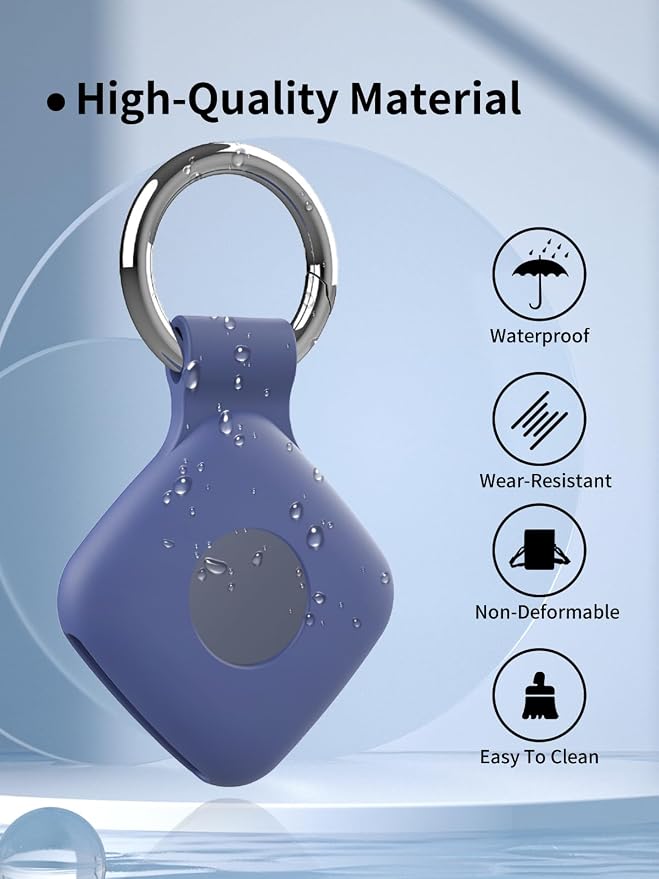Case for UGREEN Tracker Tags, Shockproof Silicone Cover. | Shockproof & anti - slip, protects against scratches. Precise cutouts ensure full functionality. Blue(2 Pack).