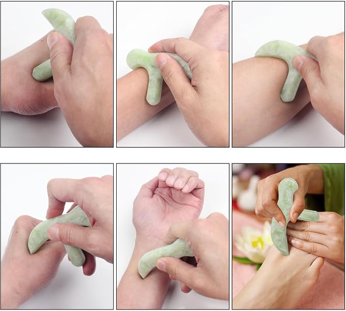 Ewin24 Natural Jade Foot Massager Acupuncture Point Massage Foot Care Therapeutic Relief Tool