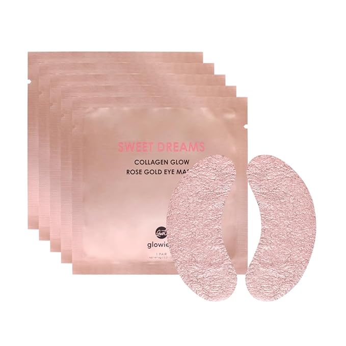 Sweet Dreams Collagen Glow Rose Gold Eye Masks - Korean Under Eye Patches Puffy Eyes, Dark Circles & Wrinkles | Collagen, Niacinamide, Hyaluronic Acid & Peptides | Hydrating Eye Treatment & BeautyCare