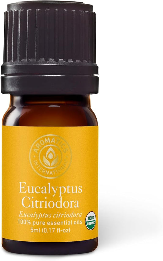 Aromatics International Premium Organic Eucalyptus Citriodora Essential Oil 5ml | 100% Pure Essential Oil for Diffusion & Aromatherapy