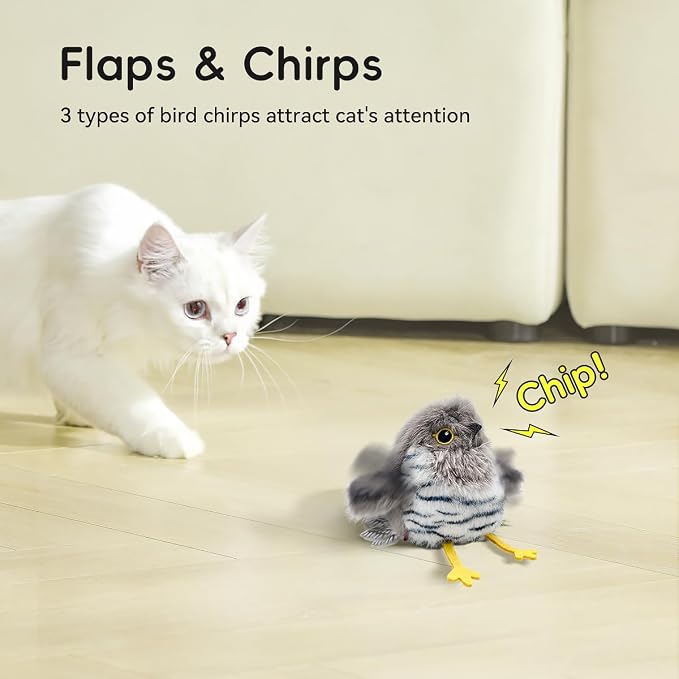 Interactive Cat Toys for Indoor Cats, Flying Bird Toy with Flapping Wings