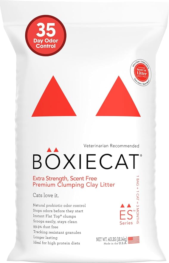 Boxie Extra Strength Clumping Cat Litter Multi Cat 35 Day Odor Control 40lb