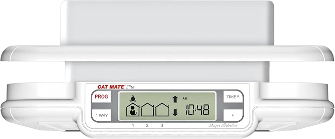 Cat Mate Elite Microchip Cat Flap with Digital Timer & LCD Display Bundle, Includes Pet Door (355) & Elite Wall Liner (308) - Small to Average Sized Cats, for UPVC, Glass and Wood Installation