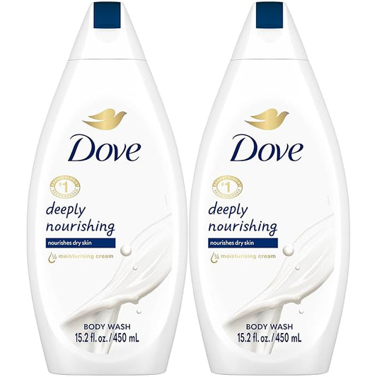 Dove Body Wash 2-Pack – Deeply Nourishing for Softer, Smoother Skin, 15.2 Oz Ea