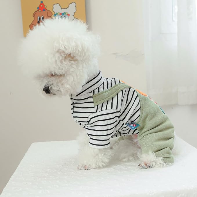 Dog Stylish Overalls Comfortable Puppy One Piece Outfits Summer Bib Overalls for Small Dogs Cute Pet Jumpsuit Onesie Chihuahua Yorkies Birthday Holiday Clothes Costume