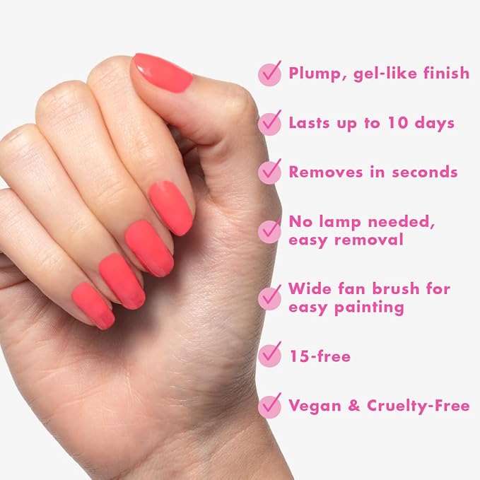 Olive & June Long Lasting Nail Polish | Spring Pastel Nails | Gel-Like Finish No Lamp Needed | Lasts up to 10 days | 15-Free Vegan & Cruelty-Free Chip-Resistant | Maine Character Energy Lobster Red