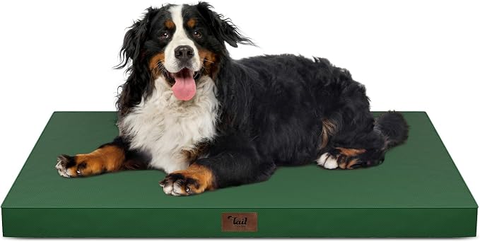 Outdoor Extra Large Dog Bed XXL for Giant Breed Dogs | Egg Crate Orthopedic Foam, Fits 48x30 Crates, TPU Waterproof Layer, Machine Washable 1680D Oxford Cover, Up to 110 lbs