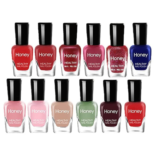 Non Toxic Nail Polish Set, Easy Peel Off and Fast Dry Nail Polish Set for Pack, Eco Friendly and Organic Water Based Nail Polish for Women,Teens(12 Bottles, 5ML)