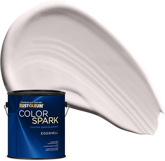 Rust-Oleum Color Spark Interior Paint and Primer in One, Eggshell, Feather Pillow, 1 Gallon