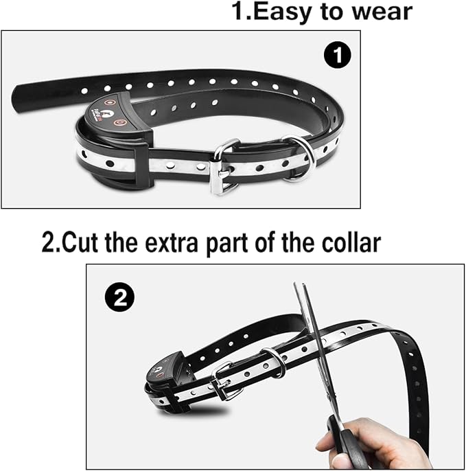 Shock Collar Replacement Strap for Most of Training Collar, 3/4 Inch Dog Collar Replacement for Wireless Fence and Bark, Adjustable Waterproof TPU Collar Strap - 2 Pack for Training, Walking