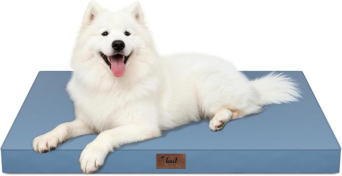 Large Waterproof Orthopedic Dog Bed with Egg Crate Foam | Fits 42x28 Crates, TPU Waterproof Layer, 1680D Washable Oxford Cover, Portable Handle, Indoor & Outdoor Use, Up to 80 lbs