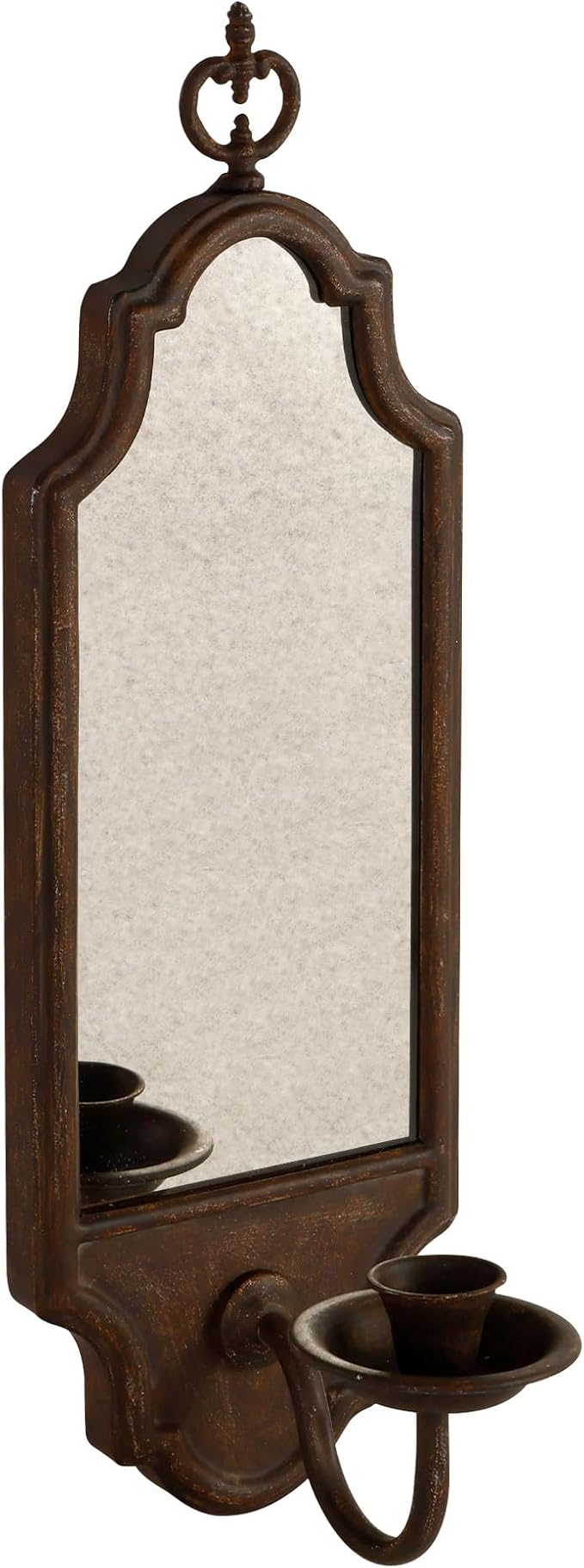 SOFFEE DESIGN Mirrored Wall Candle Holder - Antique Copper Sconce for Taper Candles, Elegant Hanging Decor