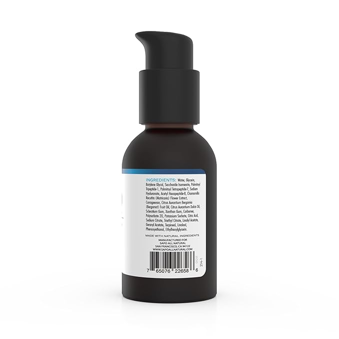 Sapo All Natural Eye Serum for Dark Circles and Puffiness - Peptide Eye Gel with Hyaluronic Acid, Vitamin C and Chamomile, 1 oz