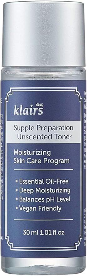 Dear Klairs Unscented Toner | Non-Irritation for Sensitive Skin, Instant Soothing, Skin Flooding & Layering, Hyaluronic Acid, Korean Skin Care, Vegan, Essential Oil Free, 1.01 fl oz
