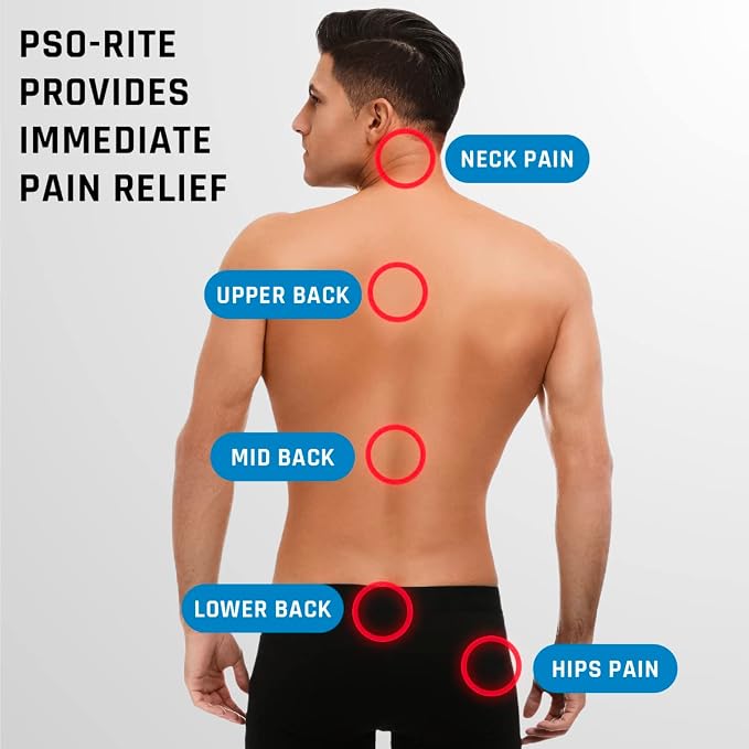 PSO-RITE Psoas Muscle Release Tool – Made in USA, Patented Deep Tissue Massage Device for Your Back, Hip Flexor & Trigger Point Relief, Night Black