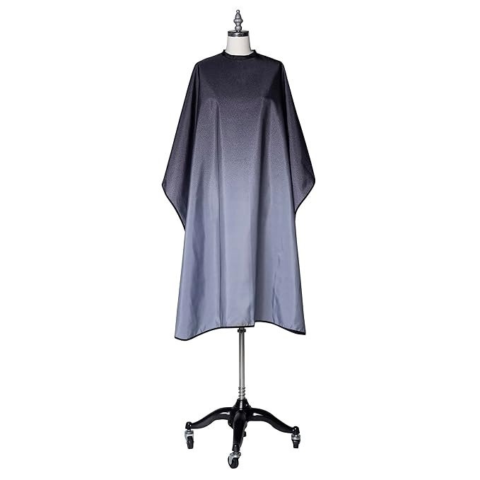 Fromm Professional Client Hair Styling and Hair Cutting Cape, Water and Stain Repellent Teflon Coating for Shampoo Bowl and Wet/Dry Cutting, 44" x 58", Black/Grey Ombre