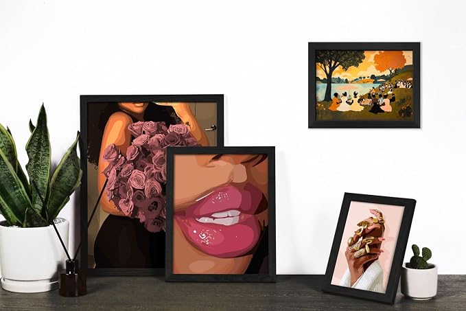ANERZA 16 PCS Framed Black Girl Wall Art Decor, African American Wall Prints for Bedroom, Black Woman Gallery Wall Frame Set, Black People Posters for Living Room Aesthetic, Collage Kit, Dorm Artwork