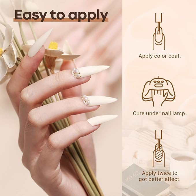 modelones Gel Nail Polish Set- 6 Colors White Nude Brown Gel Polish Skin Tone Neutral Beige Tan Taupe Nail Polish Kit Popular ALL Seasons Soak Off Soapnails Nail Art Manicure DIY Salon Gift for Women
