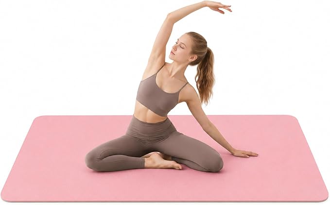 Thick and Wide Yoga Mat 72''x24''/35''(8mm/10mm) for Women and Men, Durable & Cushioned Yoga Mat with Carrying Strap for Pilates, Stretching and Home Workout