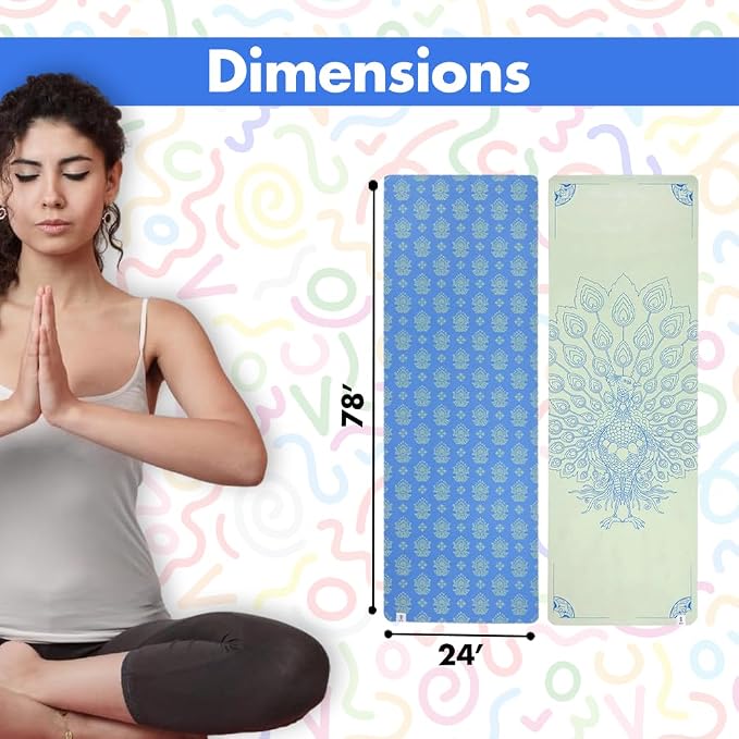HOME ARCHIVE Premium Yoga Mat 6mm Print Reversible Extra Thick and Large Non Slip Exercise & Fitness Mat for All Types of Yoga Pilates & Floor Workouts (78" x 24" x 6mm Thick)