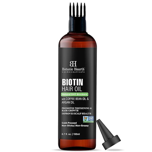 Botanic Hearth Hair Oil for Hair Growth & Hair Treatment Oils| Strengthening Dry, Frizzy, Damaged Hair & Scalp Treatment | Biotin Hair Oil – 6.7 Fl Oz
