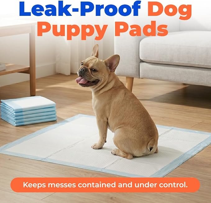 Best Pet Supplies Dog Training Puppy Pee Pads - Blue, 100 Count | 22.5x22" Potty Pads, Super Absorbent, Disposable, Leakproof, Keeps Floors Protected & Paws Dry, For Indoor Dogs, Odor Control