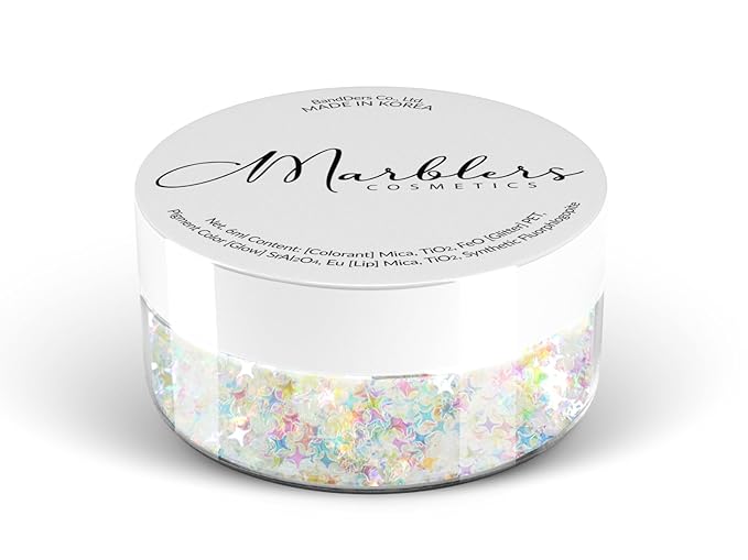 MARBLERS [Twinkle] Shape Glitter for Body & Face 0.11oz (3g) | Flake | Non-Toxic | Vegan | Cruelty-Free | Eyeshadow, Nail Polish, Nail Art | Festival, Rave & Party Makeup | Body & Face