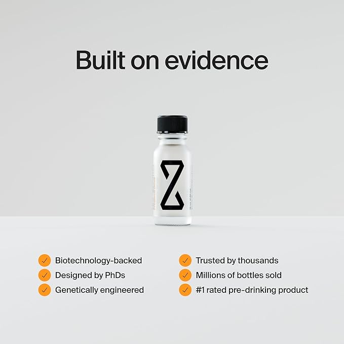 ZBiotics — Feel Better After Drinking, Wake Up Refreshed, Science-Backed, Patented Probiotic for Easier Mornings, Travel-Friendly, 3-Pack of 0.47 Fl Oz Bottles