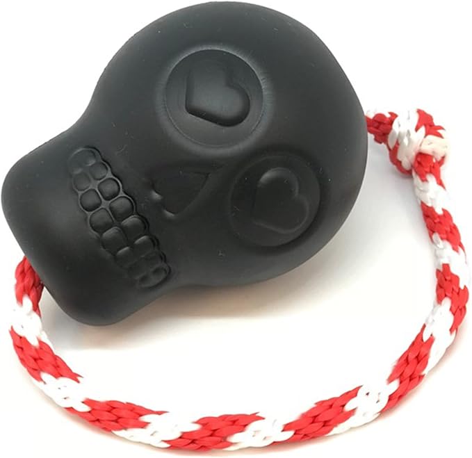 SodaPup USA-K9 Magnum Skull – Dog Tug Toy, Chew Toy, & Treat Dispenser Made in USA from Our Most Durable Non-Toxic, Pet-Safe, Food Safe, Natural Rubber Material for Bonding, Exercise, & More