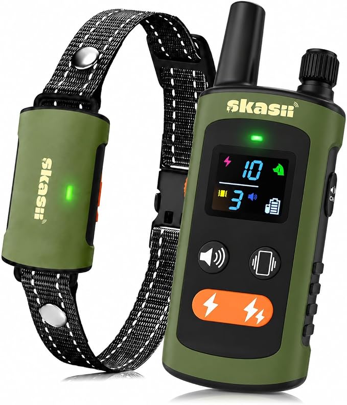 Dog Training Collar with Remote, for Small Medium Large Dogs, Green