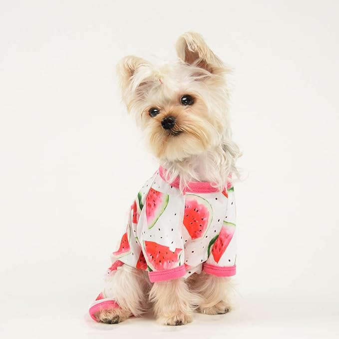 Dog Pajamas for Small Dogs Boy Girl, Dog Clothes Tiny Chihuahua Yorkie Spring Summer Shirt, Cute Puppy Outfit Pjs Jumpsuit Cat Onesie Apparel Pet Clothes