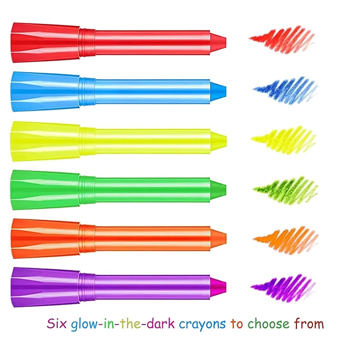 12 Pcs Glow in The Dark Face Body Paint, UV Black Light Glow Makeup Kit for Kids Adult, Non-Toxic Fluorescent Face Paints Crayons for Birthday Party Halloween Masquerade Makeup