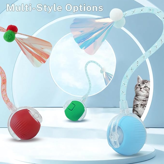 Upgrade 2pcs Innovative Interactive Cat Toy Balls, Automatic Moving Spheres for Cats (Dragonfly)