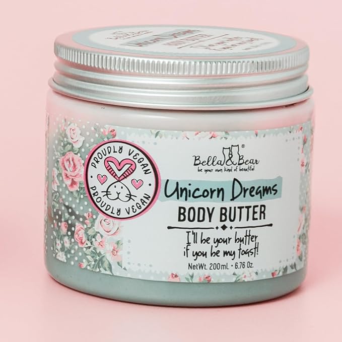 Whipped Body Butter for Women & Teens – Bella & Bear Unicorn Dreams – Hydrating & Moisturizing Cream – Vegan, Cruelty-Free – Mango, Pineapple & Vanilla
